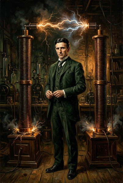 Portrait of Nikola Tesla